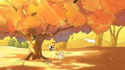 秋日小熊树林玩耍