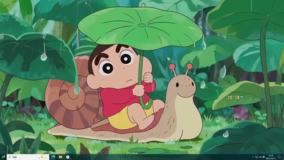 可爱小新骑蜗牛主题