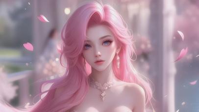 唯美可爱粉色系美少女甜美萝莉