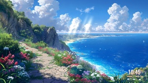 海岸小路蓝天