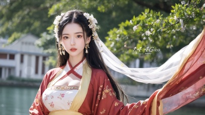 4K唯美古风汉服美女