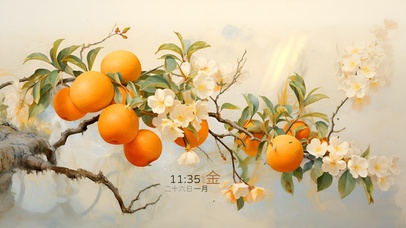 清新橘子树	