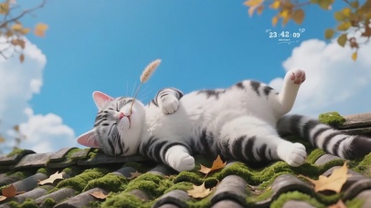 秋日下睡懒觉的猫咪