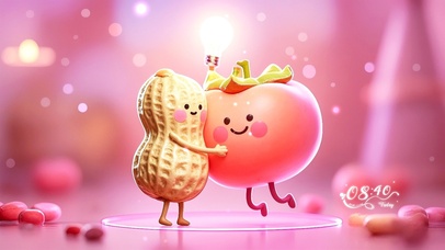 唯美治愈好柿花生