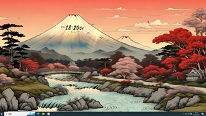 雪山晚霞