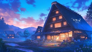 治愈傍晚小屋
