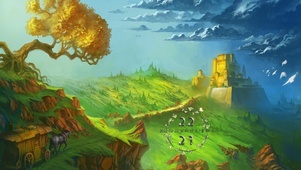 雨过天晴后的林中城堡（插画风）