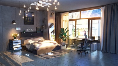 治愈午后阳光公寓房间