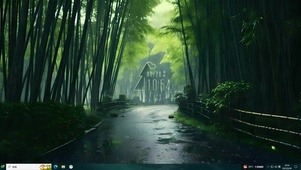 4K雨中竹林 护眼	