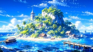 蓝色大海岛屿