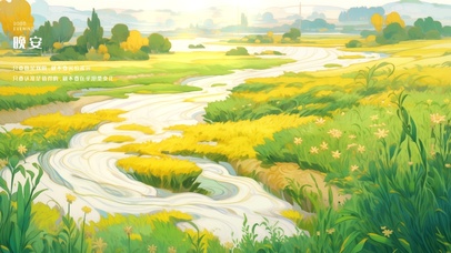 绿色护眼4K河流村庄