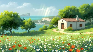 护眼乡间绿景
