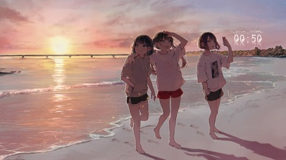 夏日海滩少女
