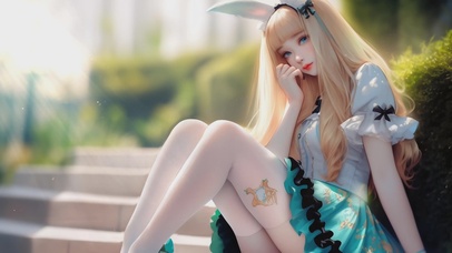 动态，可爱清纯兔儿少女