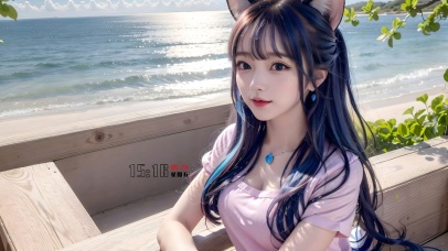 4k夏日海边女孩