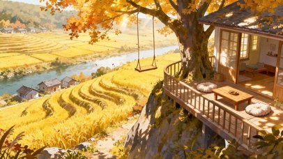 金色梯田秋千小屋