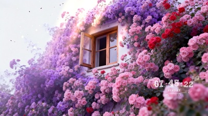 护眼窗边花海景色