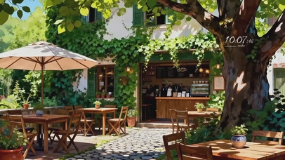 护眼绿色咖啡店