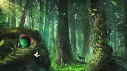 森林粒子光效蝴蝶飞舞