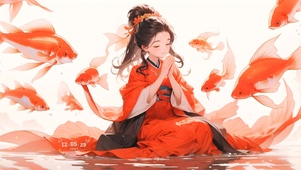 可爱金鱼少女