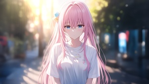 唯美粉发女孩