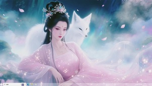 古风美女AI粉色壁纸-桌面主题