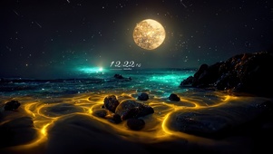 4K唯美治愈浪漫海滩星空
