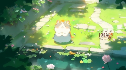 荷塘祈福猫咪