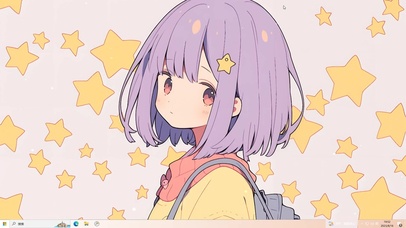 治愈小清新紫发女孩