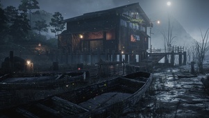 深夜沼泽木屋