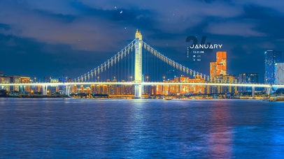 4K城市大桥夜景