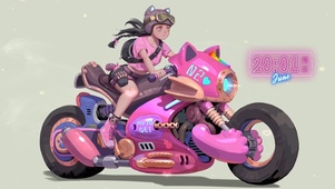 粉色机车女孩