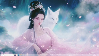 古风美女AI粉色壁纸-桌面主题
