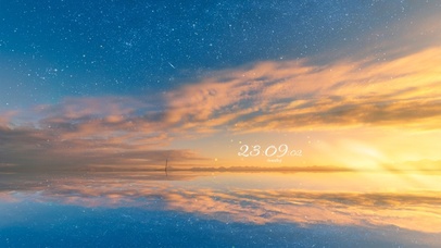 4k 日落镜湖的星空