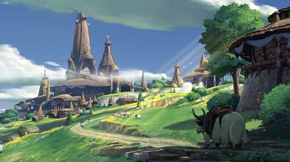 4K唯美治愈动漫田野护眼村庄