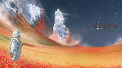 唯美宇宙星空花海宇航员