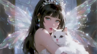 梦幻天使抱猫少女