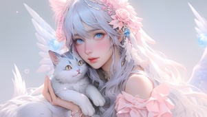唯美猫咪和美女