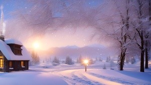 雪中的风景