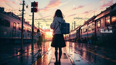 等待火车的女孩