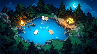 线条小狗仲夏夜浪漫星空露营