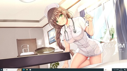 麻花辫清纯护士美女