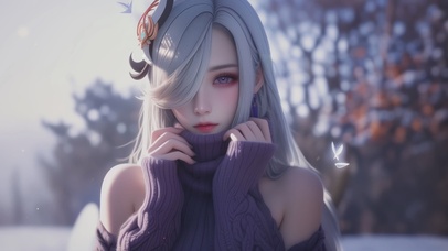 御姐风毛衣女孩