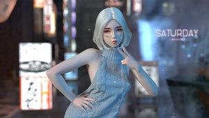 唯美夜晚街道少女