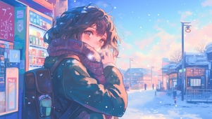 冬日街边少女