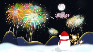 冬日浪漫唯美烟花 新年好运祝福