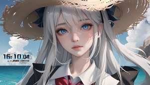海边草帽少女