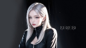 简约银发女孩