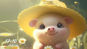 可爱花朵猪猪