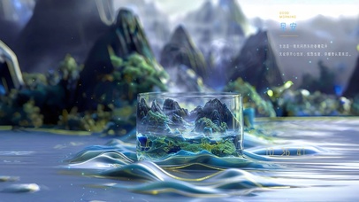 【禅意鎏金微景观】杯中山水